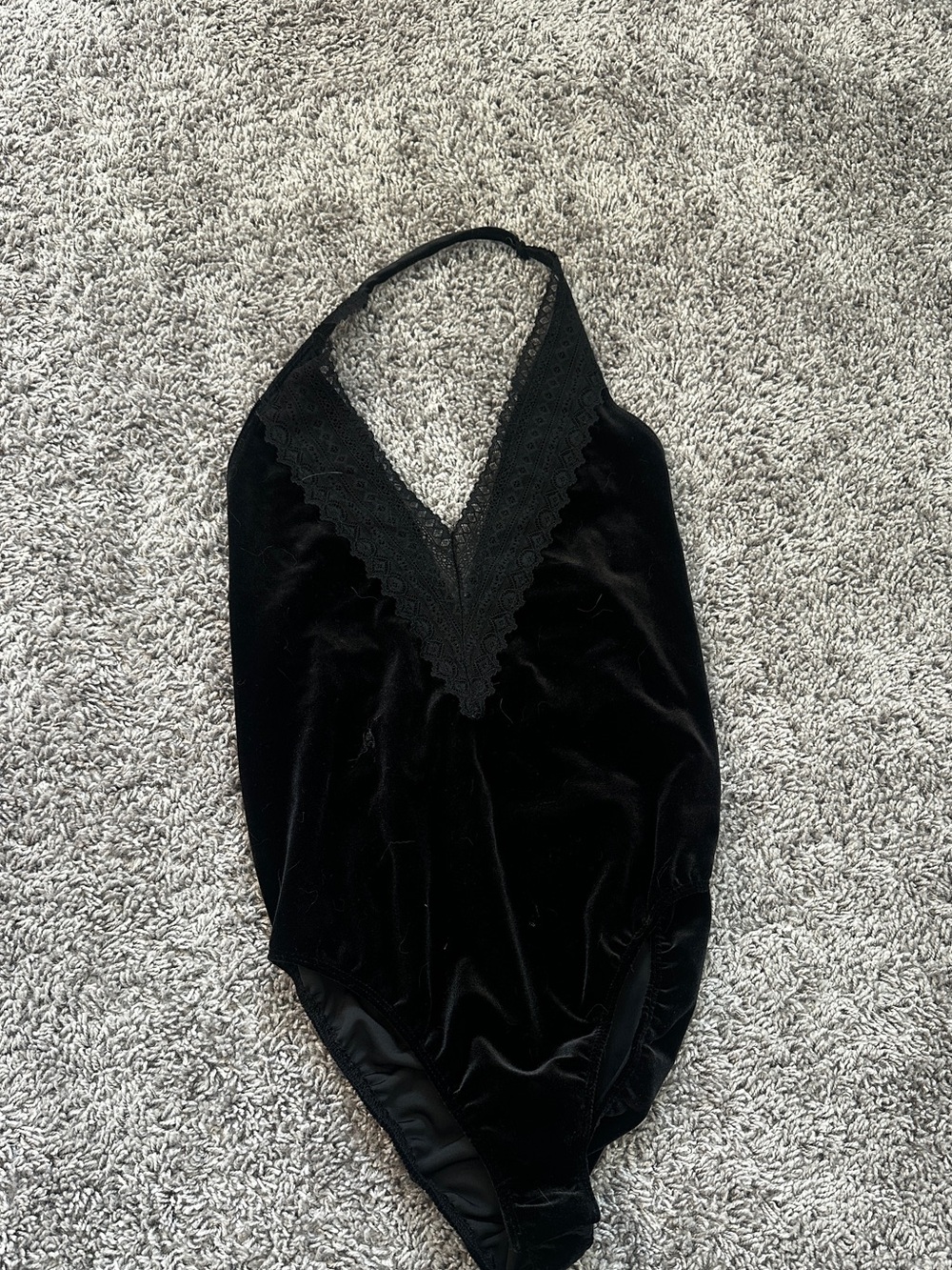 Forever 21 Black velvet bodysuit